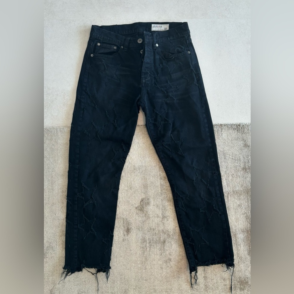 Black funky Pistola jeans with stars
